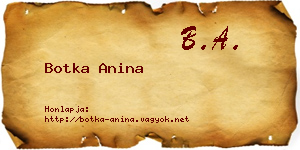 Botka Anina névjegykártya
